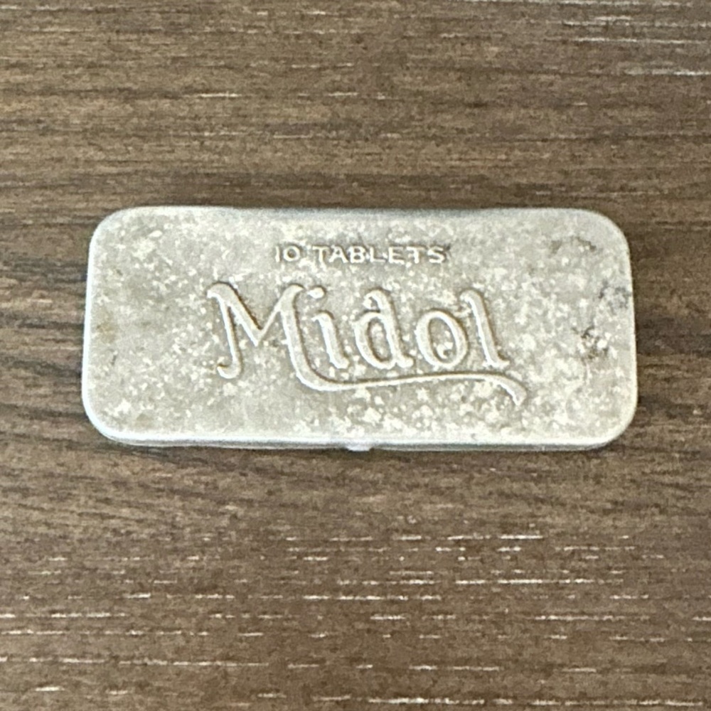 Vintage metal Midol case